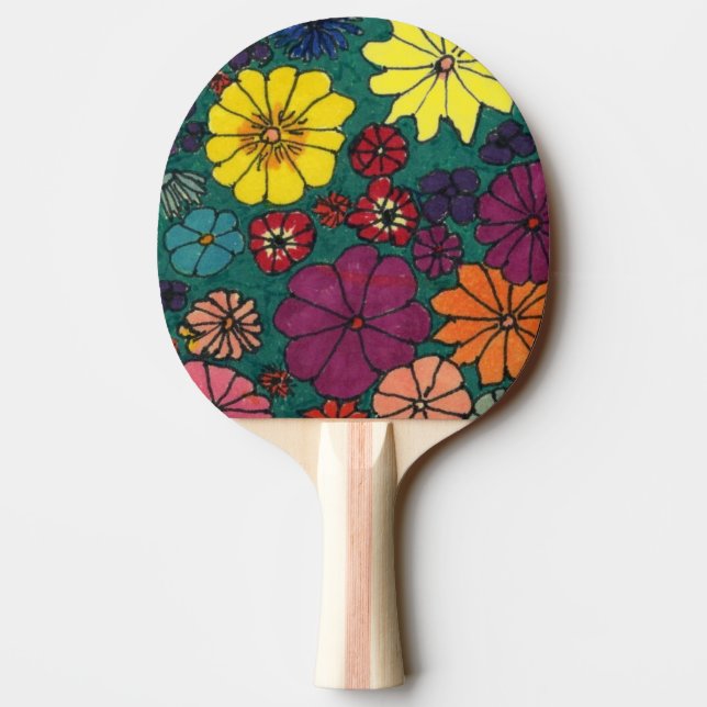 "Fun Floral #1" Ping Pong Paddle (Back)