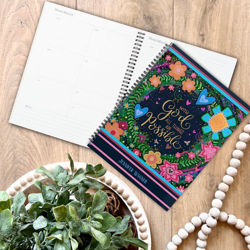 Fun Floral Bible God Verse Cheerful Inspirivity  Planner