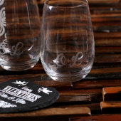 Fun Floral Box Set: Coasters and Wine Glasses (Front)