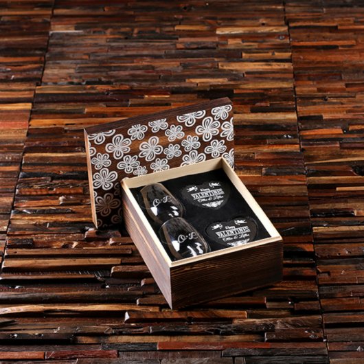 Fun Floral Box Set: Coasters and Wine Glasses (3/4)