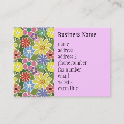 Fun Floral Bright Chubby Business Card