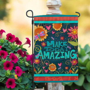 Fun Floral Dragonfly Today Quote Garden  Flag