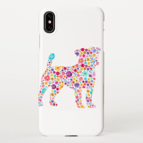 fun floral flowers jack russell terrier easter day iPhone XS max case
