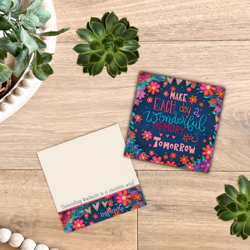 Fun Floral Heart Inspiring Quote Kindness Cards