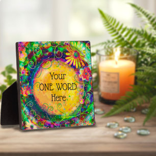 Fun Floral Inspirivity Personalized Name Quote  Plaque