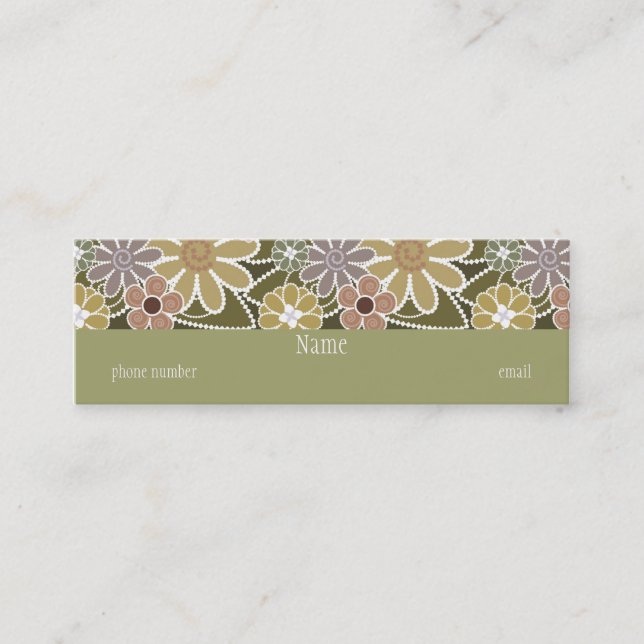 Fun Floral Skinny Business Card (Front)