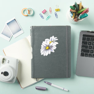 Fun Floral Watercolor Daisy Gift Wrap Sticker