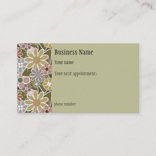 Fun Florals Appointment Card Business Card Template
