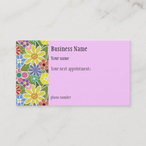 Fun Florals Bright Appointment Card Business Card