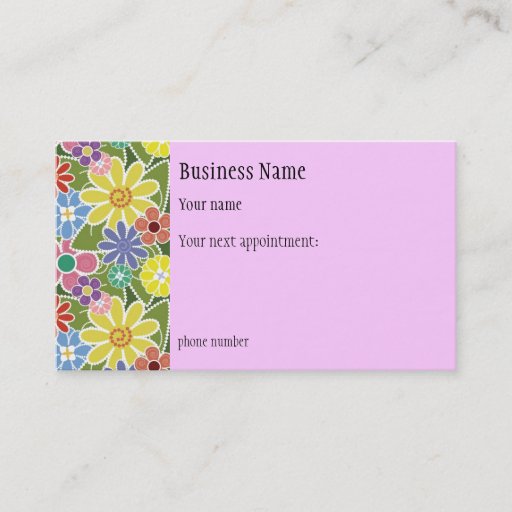 Customizable Fun Florals Bright Appointment Card Business Card
