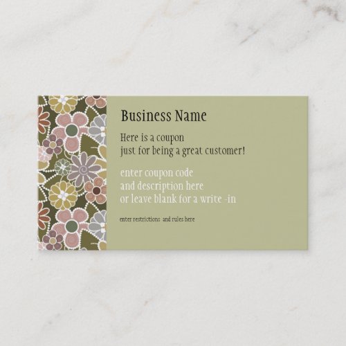 Fun Florals Coupon Business Card