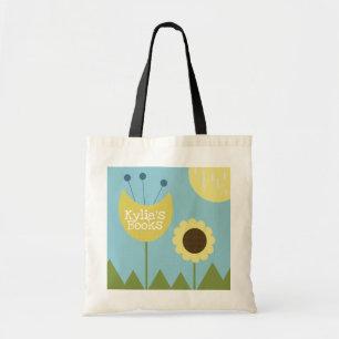 Fun Florals Geometrical Scenery Library Books Tote Bag
