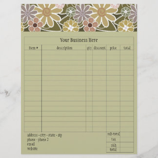 Fun Florals Order Form Flyer