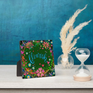 Fun Flourish Pretty Floral Whimsical Inspiration  Plaque