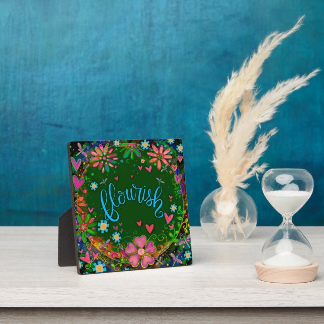 Fun Flourish Pretty Floral Whimsical Inspiration  Plaque (Insitu)