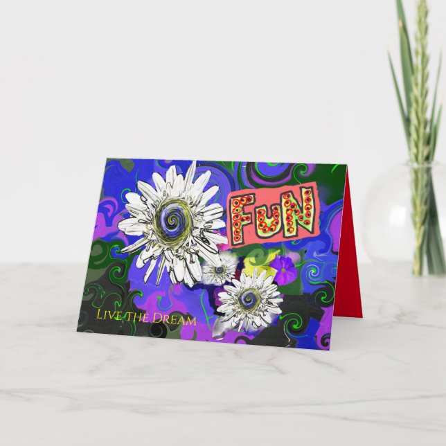 Fun Flower Colorful Attraction  Card (Front)