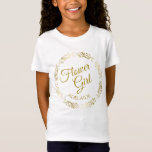 Fun Flower Girl Elegant Gold Filigree Wedding T-Shirt<br><div class="desc">This pretty and cute t-shirt is designed as a wedding gift or favor for flower girls Designed to coordinate with our Gold Foil Elegant Wedding Suite, it features a fun gold faux foil flourish border with the text "Flower Girl" as well as a place to enter her name. Beautiful way...</div>