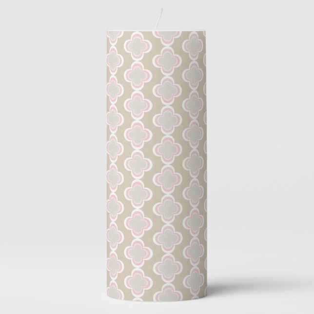 Fun Flower Print Pillar Candle (Front)