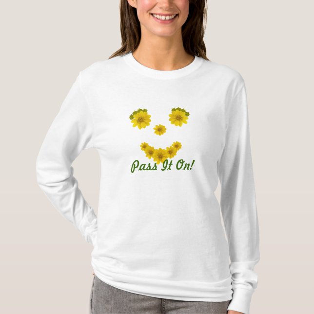 Fun Flower Smile Photos Template  T-Shirt (Front)