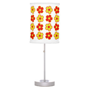 Fun Flowers, Cute Colorful Retro Pattern  Table Lamp