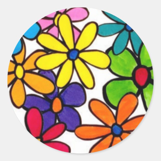 fun flowers sticker (Front)