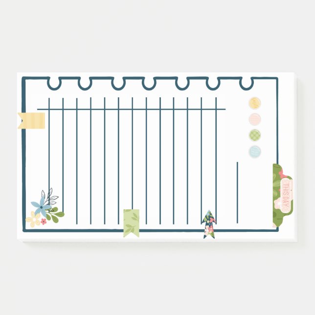 Fun Flowers & Tabs Notes Lrg Post-it Notes (Front)