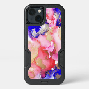 Fun Fluid Abstract Purple Pink Gold Jewel Tones iPhone 13 Case