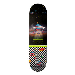 Fun Flying Saucer With Planets Skateboard