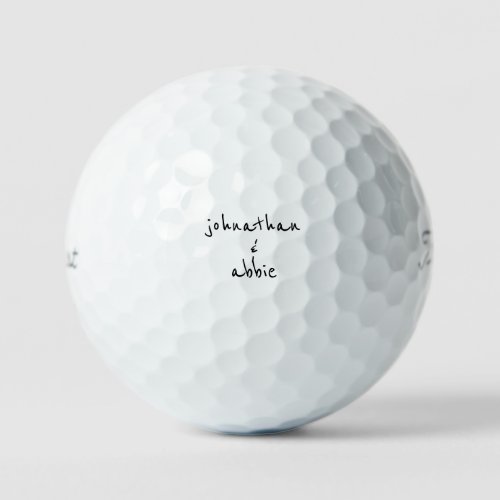 Fun Font Couple Monogram Names Titleist Pro VI Golf Balls