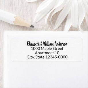 Fun Font for Name Black and White Return Address Label