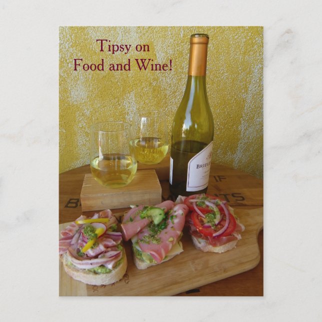 Fun Food and Wine Postcard! Postcard (Front)