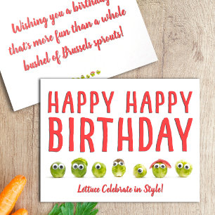 Fun food birthday card pun funny vege card