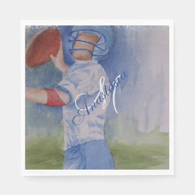 FUN FOOTBALL PARTY MONOGRAM NAPKINS (Front)