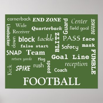 Fun Football Poster! Poster by Sidelinedesigns at Zazzle
