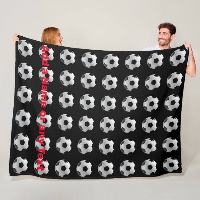 Fun Football Soccer ball Fleece Throw Blanket (In Situ)