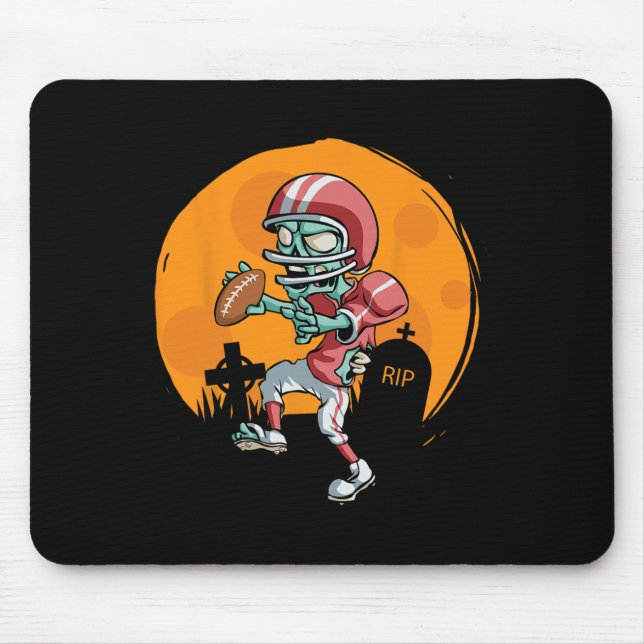 Fun Football Zombie Player Halloween Football Spor Mouse Pad (Front)