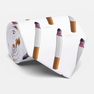 Fun for chain-smoker! Cigarette with white backgr Tie