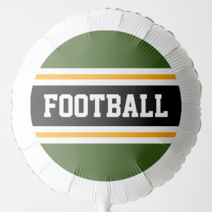Fun Forest Green Orange Black FOOTBALL Stripes Balloon