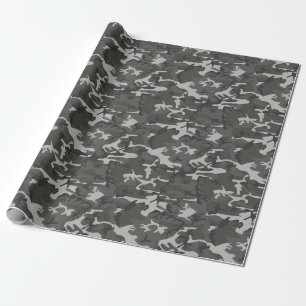 Fun Four Color Grey Shadows Camouflage Wrapping Paper