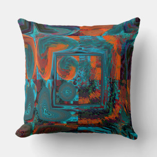 Fun Fractal Geometric Design Throw Pillow