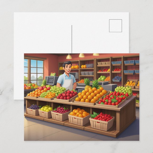 Fun fresh fruit vendors any purpose  postcard (Front/Back)