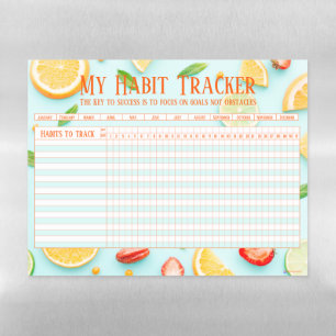 Fun Fresh Fruity new year Habit Tracker Notepad Magnetic Dry Erase Sheet
