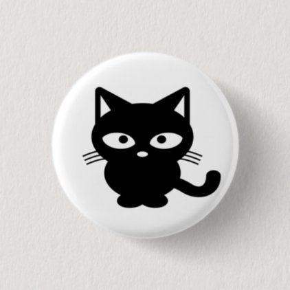 Fun Friendly Halloween Black Cat Kitty Pinback Button