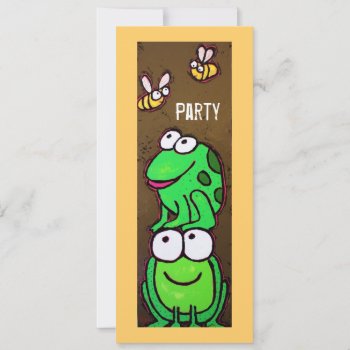 Fun Frog And Bee Party Invitation by ronaldyork at Zazzle