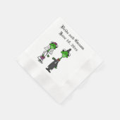 Fun Frog Bride and Groom Wedding Design Paper Napkins (Corner)