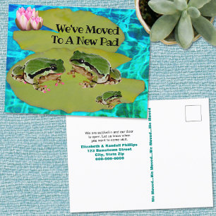 Fun Frogs on Lily Pads Address Change Announcement Postcard