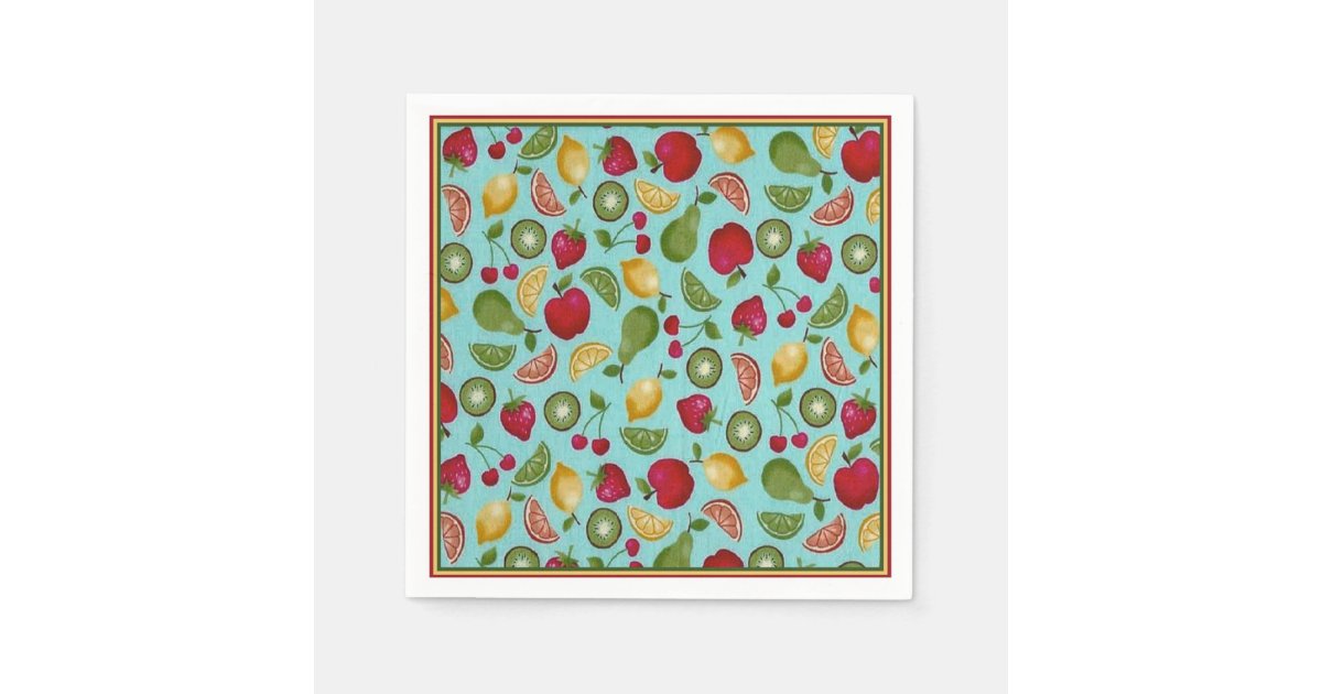 Fun Fruit Pattern Paper Napkins Zazzle