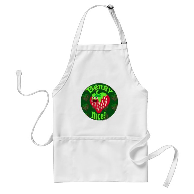 Fun Fruit Pun Strawberry Berry Nice Design Adult Apron (Front)