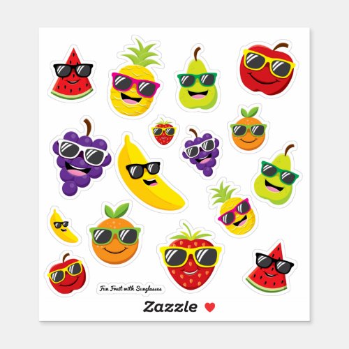 Fun Fruit Stickers with Sunglasses