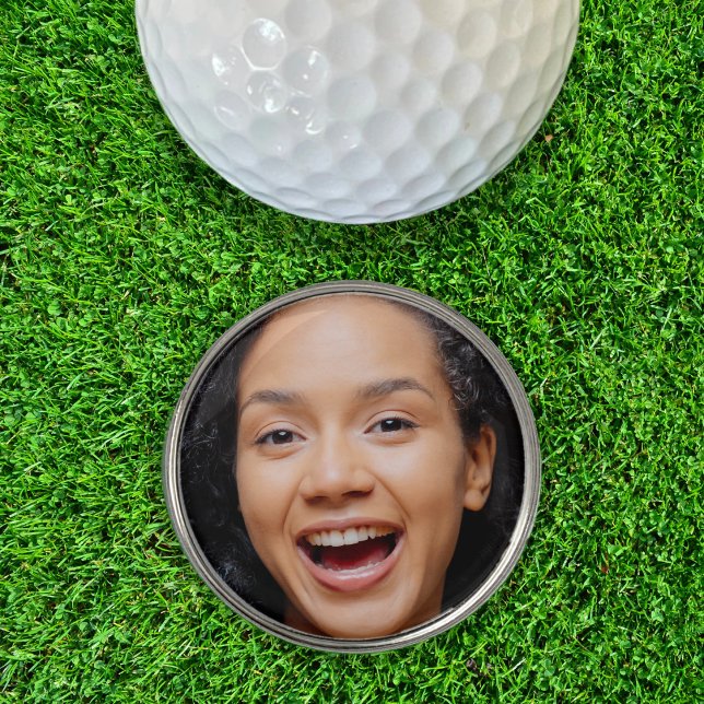 Fun Full Face Close Up Selfie Photo Golf Ball Marker (funny full face selfie golf ball marker)